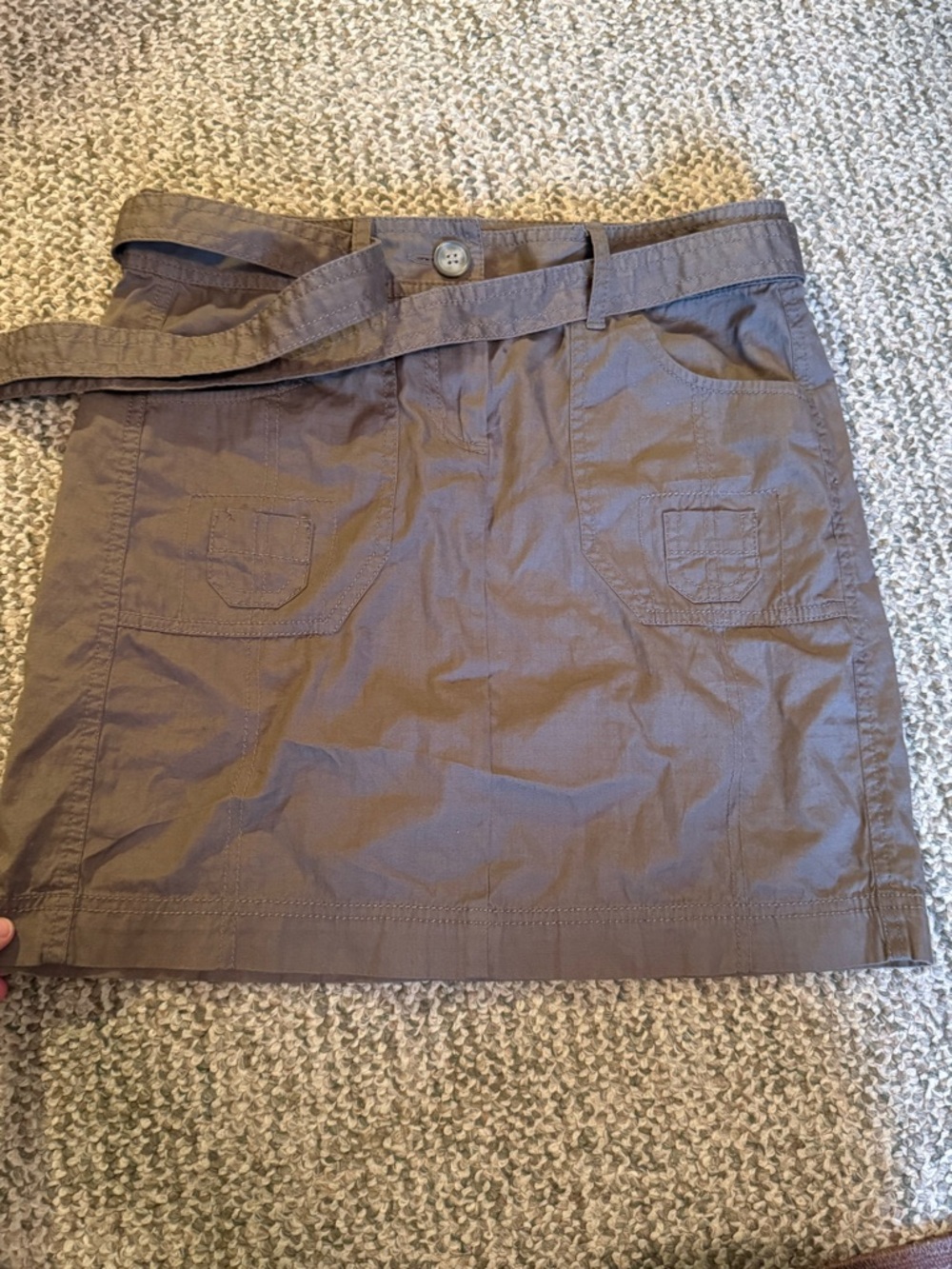 Loft petite brown cargo skirt